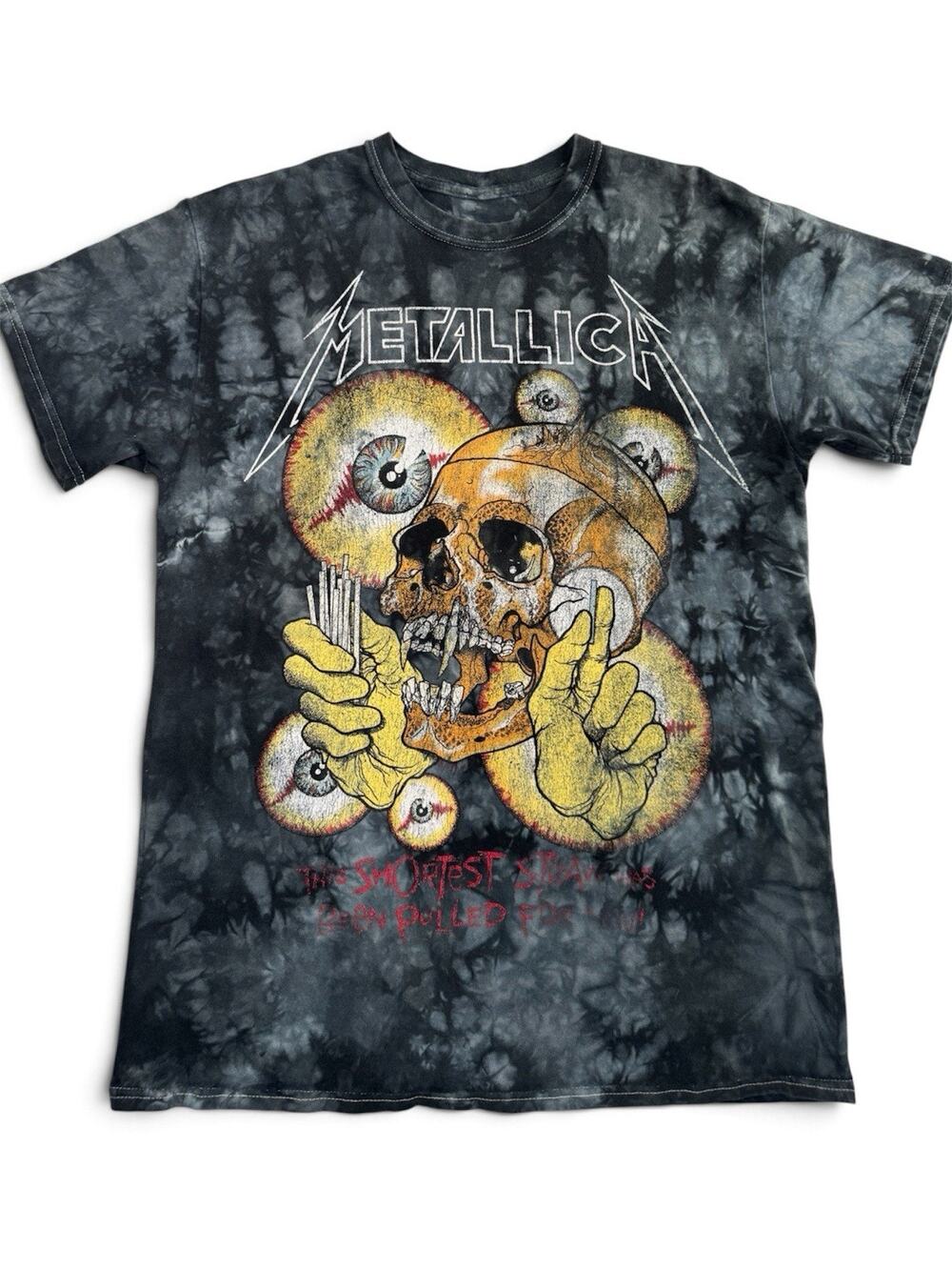 Metallica Tie-Dye Skull Eyeballs Graphic T-Shirt Size M Rock & Pop Music Tee